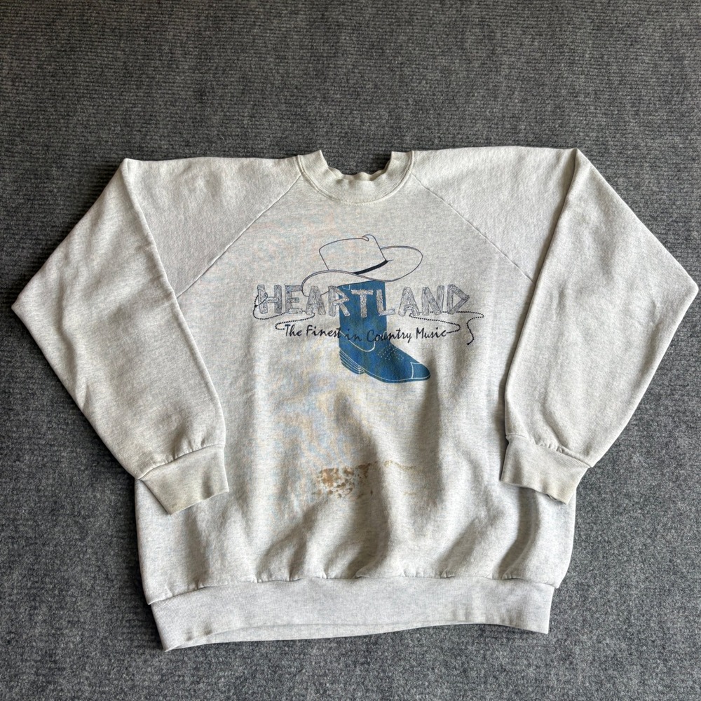 Vintage 1994 Heartland Tour Sweatshirt XL Fruit of the Loom Country Music Gray